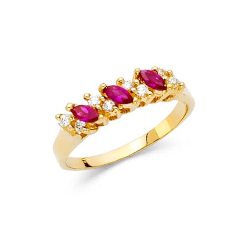 14K Yellow Gold Cubic Zirconia Fancy Ring