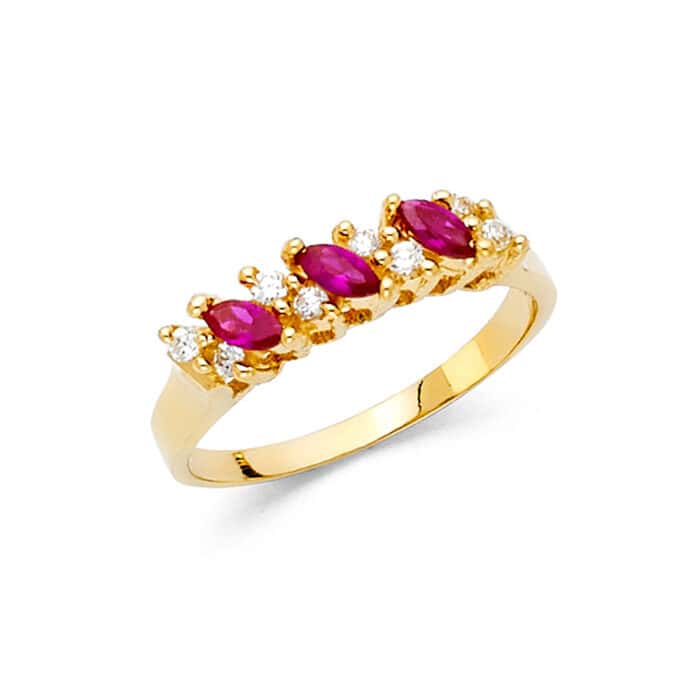 14K Yellow Gold Cubic Zirconia Fancy Ring