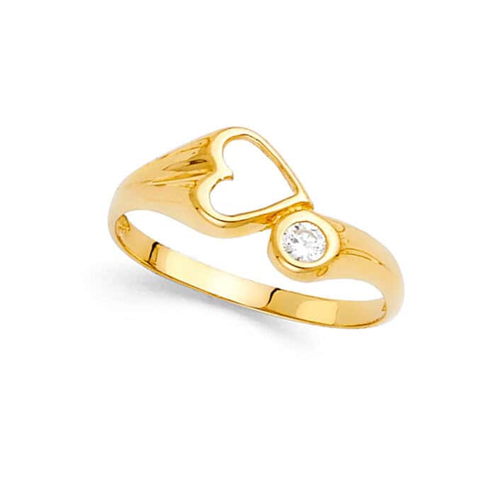 14K Yellow Gold Cubic Zirconia Fancy Ring - Image 2