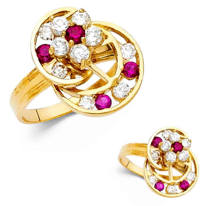 14K Yellow Gold Cubic Zirconia Motion Ring - Image 3