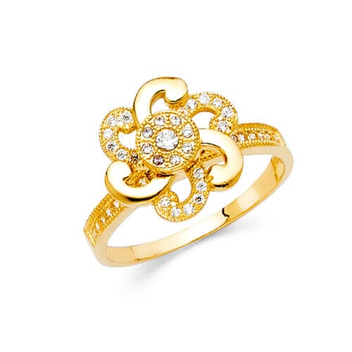 14K Yellow Gold Cubic Zirconia Fancy Ring
