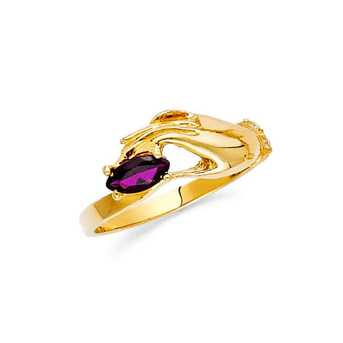 14K Yellow Gold Cubic Zirconia Fancy Ring