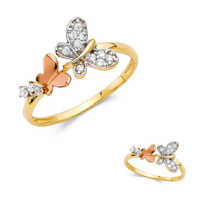 14K Yellow Gold Cubic Zirconia Fancy Ring - Image 3