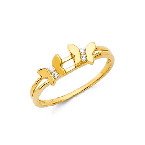 14K Yellow Gold Cubic Zirconia Fancy Ring
