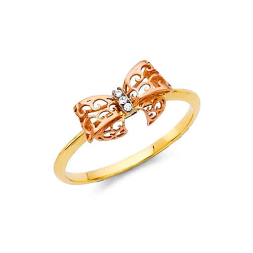 14K Yellow Gold Cubic Zirconia Fancy Ring