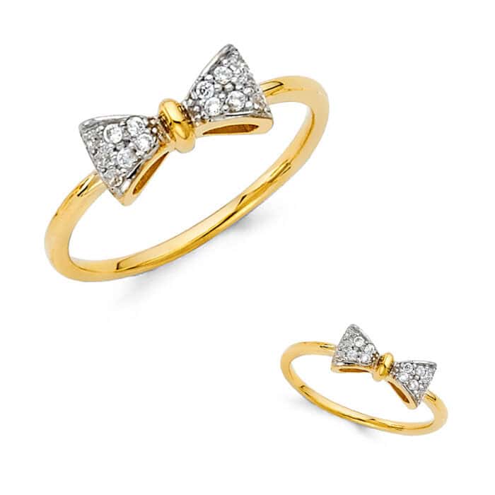 14K Yellow Gold Cubic Zirconia Fancy Ring - Image 3