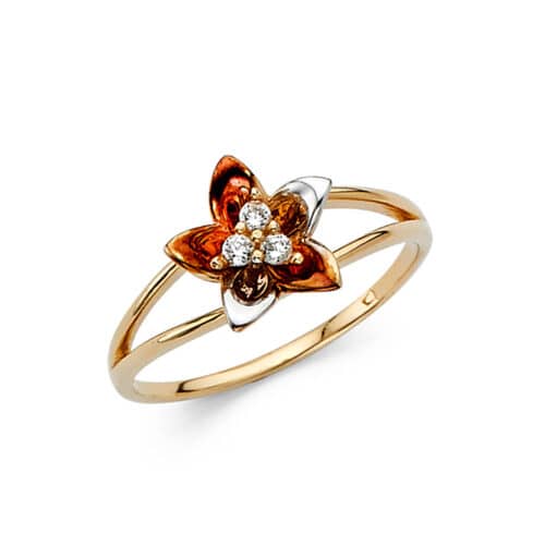 14K Yellow Gold Cubic Zirconia Fancy Ring