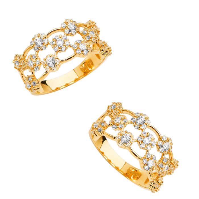 14K Yellow Gold Fancy Cubic Zirconia Band - Image 3