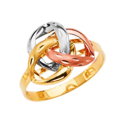 14K Tri Color Gold 3 Infinity Ring