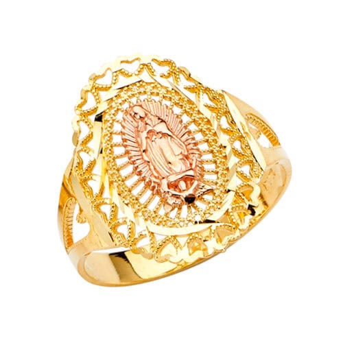 14K Tri Color Gold Guadalupe Ring