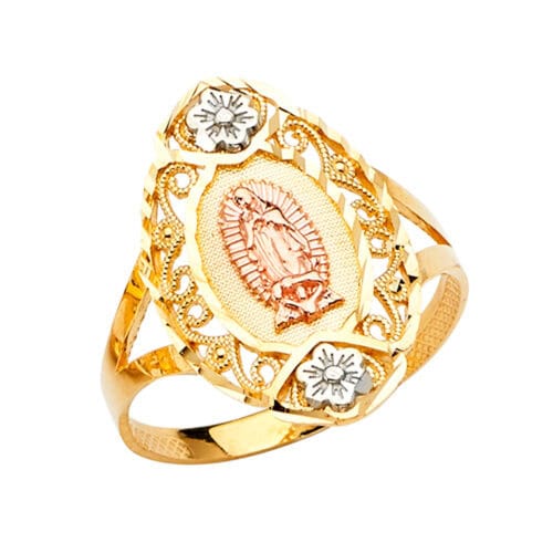 14K Tri Color Gold Guadalupe Ring