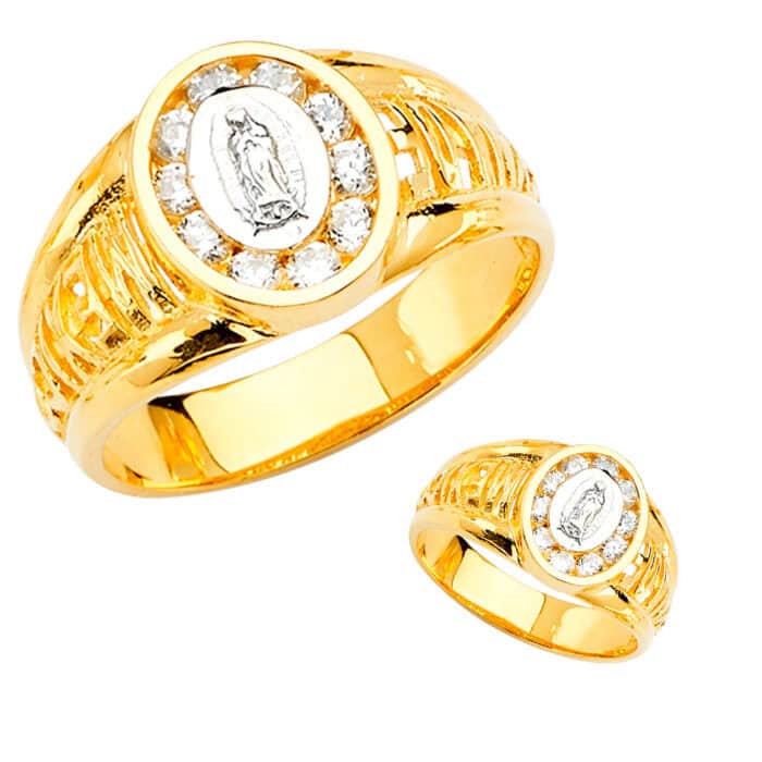 14K Yellow Gold Guadalupe Cubic Zirconia Ring - Image 3