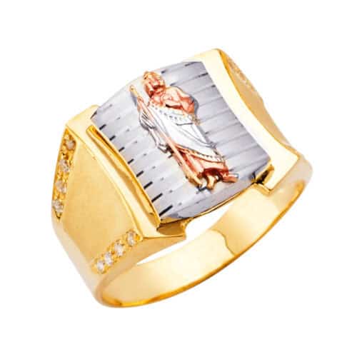14K Tri Color Gold San Judas Ring