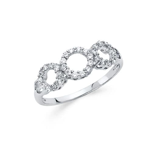 14K White Gold Fancy Cubic Zirconia Ring