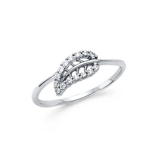 14K White Gold Fancy Cubic Zirconia Ring