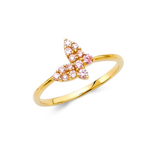 14K Yellow Gold Fancy Cubic Zirconia Ring