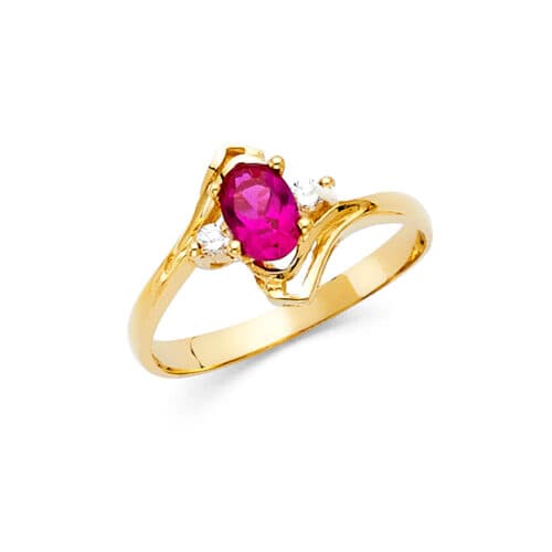 14K Yellow Gold Ladies Fancy Cubic Zirconia Ring