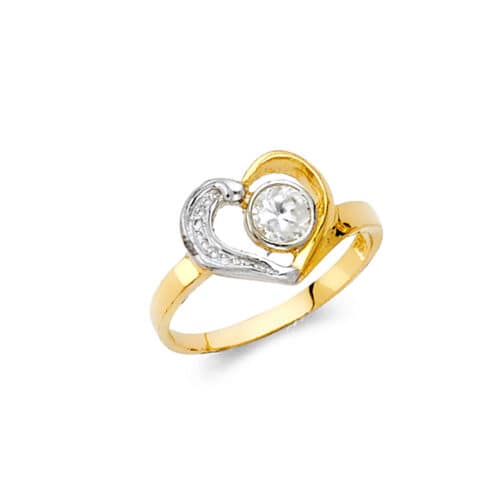 14K Yellow Gold Cubic  Babies Ring