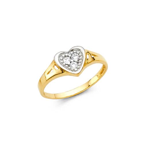 14K Yellow Gold Cubic Zirconia Babies Ring