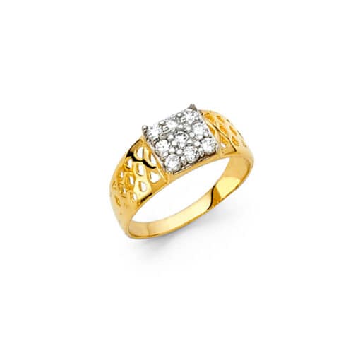 14K Yellow Gold Cubic Zirconia Babies Ring