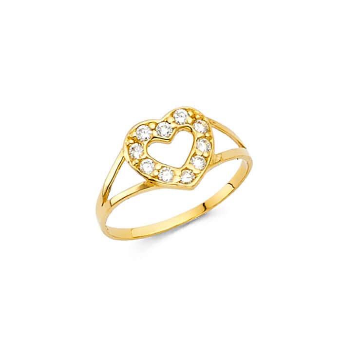 14K Yellow Gold Cubic Zirconia Babies Ring