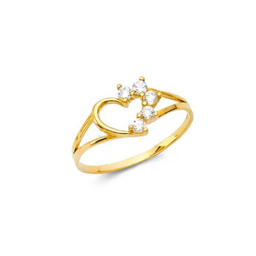 14K Yellow Gold Cubic Zirconia Babies Ring