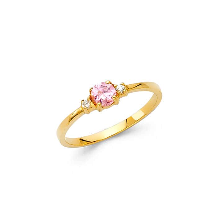 14K Yellow Gold Cubic Zirconia Babies Ring