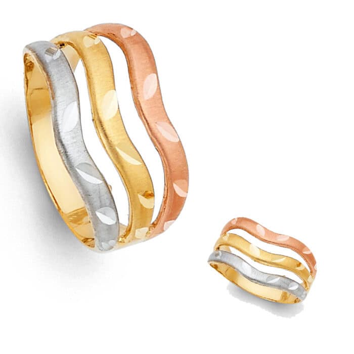 14K Tri Color Gold Semanario Ring - Image 3