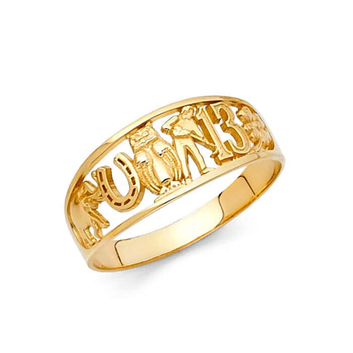 14K Yellow Gold Lucky Ring