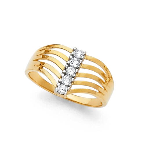 14K Yellow Gold Semanario Cubic Zirconia Ring