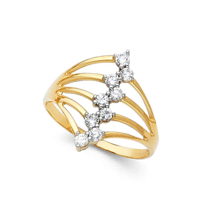 14K Yellow Gold Semanario Cubic Zirconia Ring