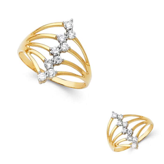 14K Yellow Gold Semanario Cubic Zirconia Ring - Image 3