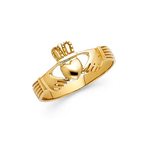 14K Yellow Gold Claddagh Ring