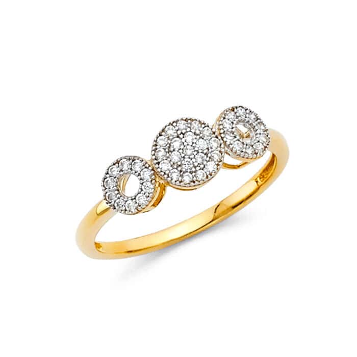 14K Yellow Gold Fancy Cubic Zircdonia Ring