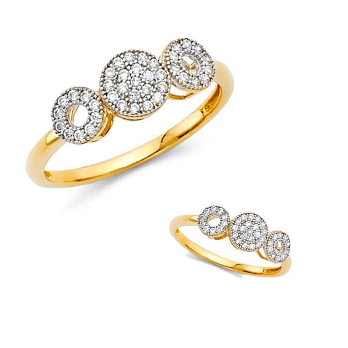 14K Yellow Gold Fancy Cubic Zircdonia Ring - Image 3