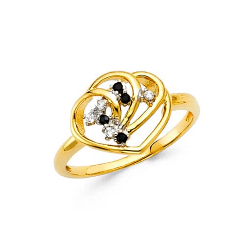 14K Two Tone Gold Fancy Cubic Zirconia Ring