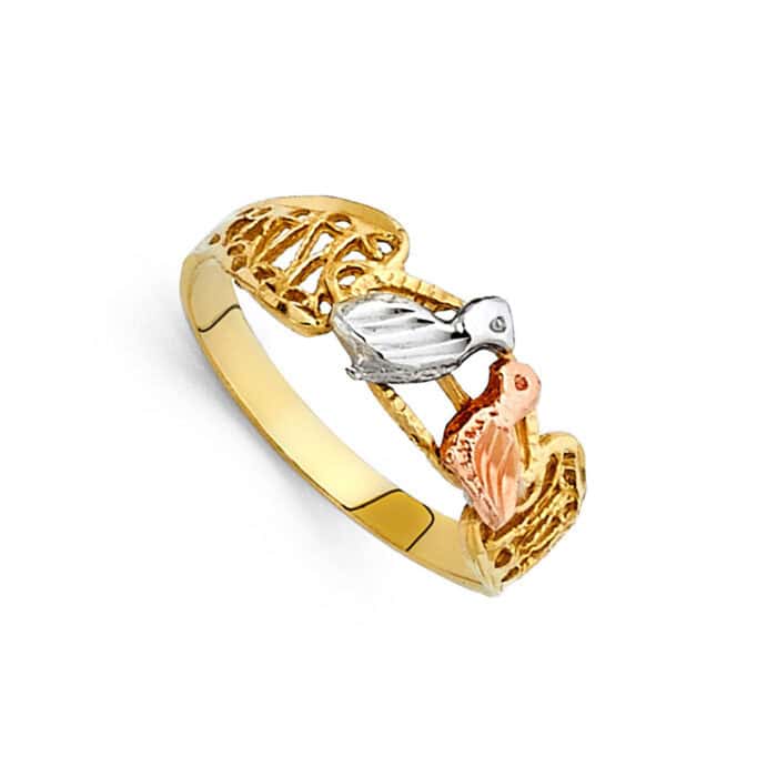 14K Tri Color Gold Fancy Ring - Image 2