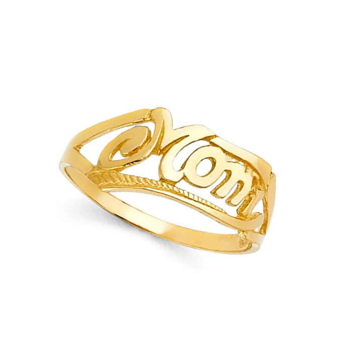 14K Yellow Gold Mothers Ring - Image 2