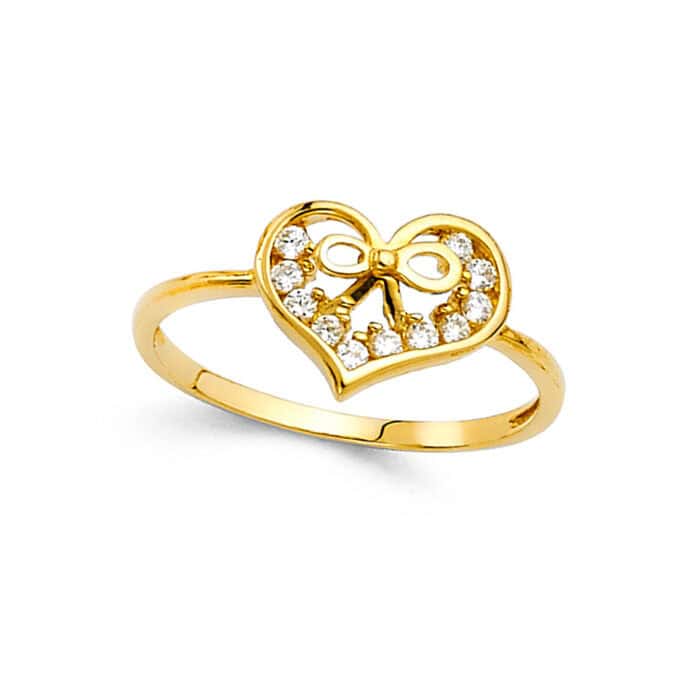 14K Yellow Gold Fancy Cubic Zirconia Ring - Image 2
