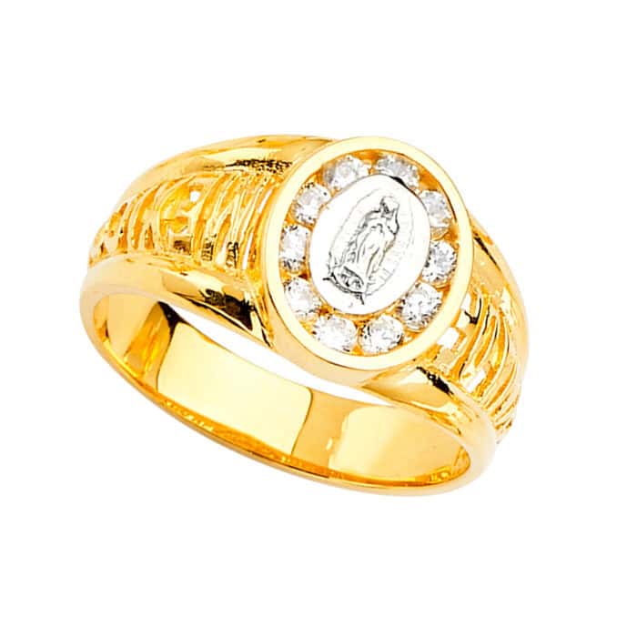 14K Yellow Gold Guadalupe Cubic Zirconia Ring - Image 2