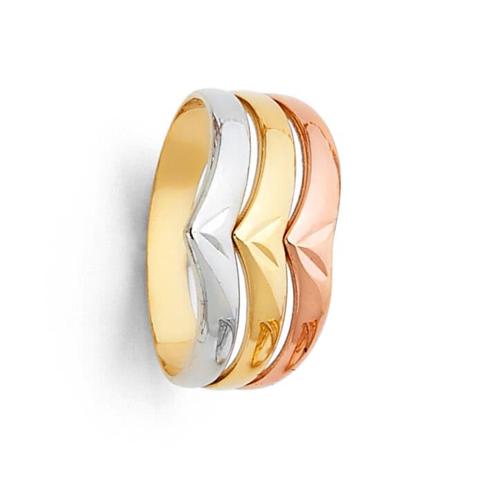 14K Tri Color Gold Semanario Ring - Image 2