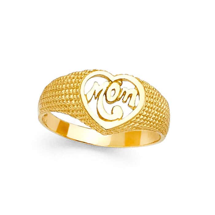 14K Yellow Gold Mothers Ring - Image 2