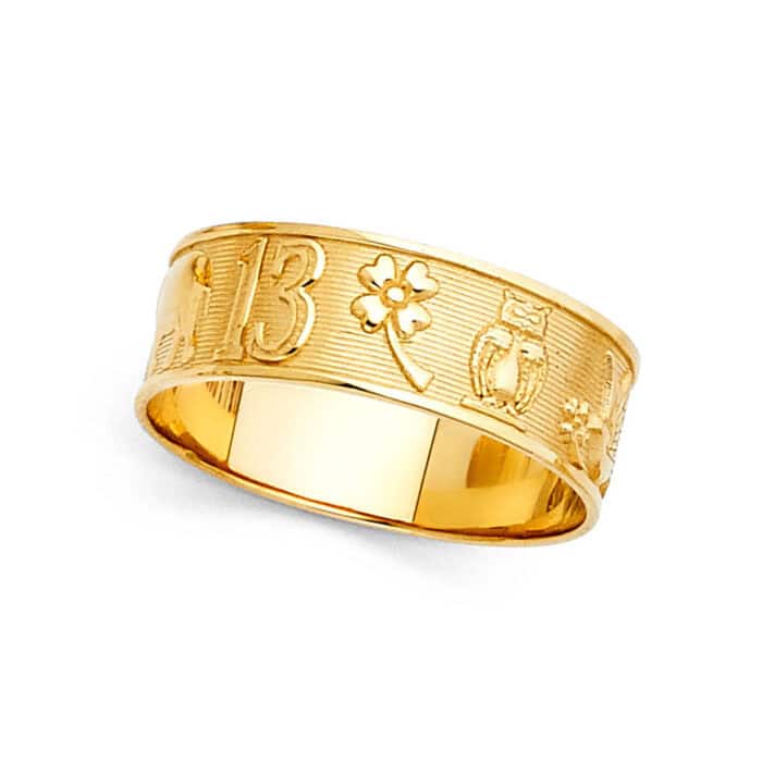14K Yellow Gold Lucky Ring - Image 2