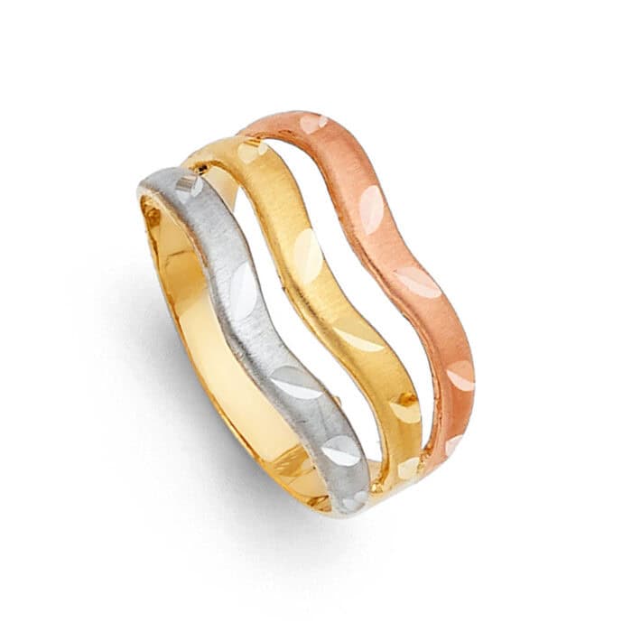 14K Tri Color Gold Semanario Ring - Image 2
