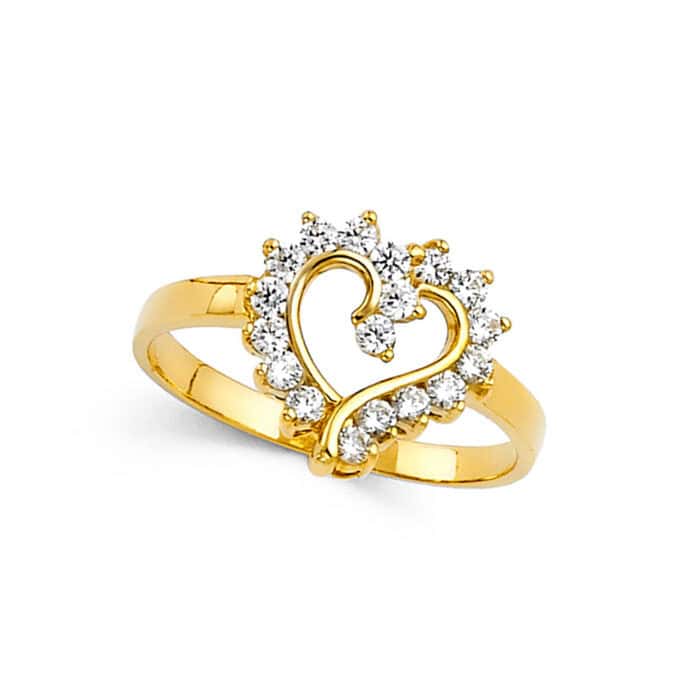 14K Yellow Gold Cubic Zirconia Fancy Ring - Image 2