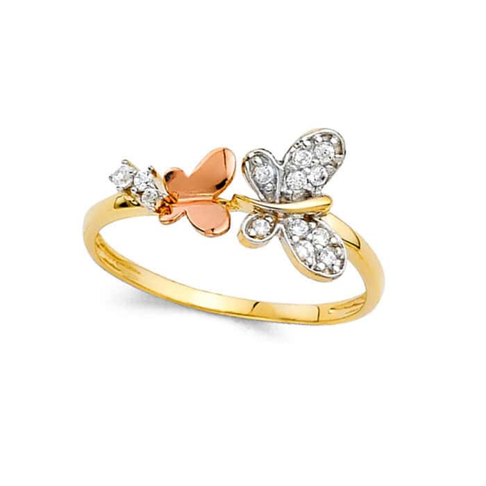 14K Yellow Gold Cubic Zirconia Fancy Ring - Image 2