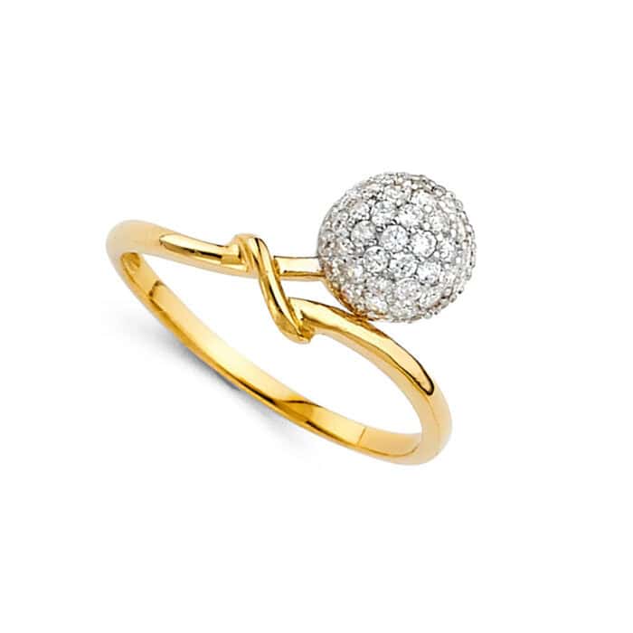14K Yellow Gold Cubic Zirconia Fancy Ring - Image 2