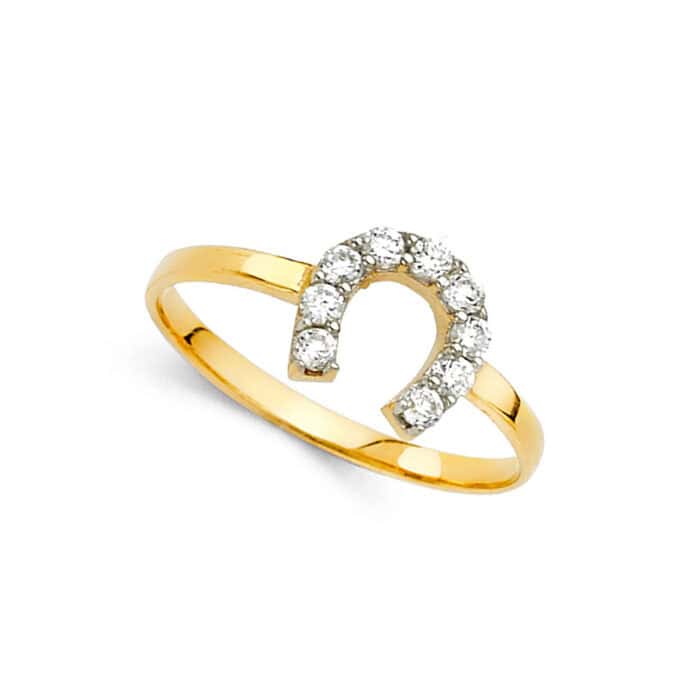 14K Yellow Gold Cubic Zirconia Fancy Ring - Image 2