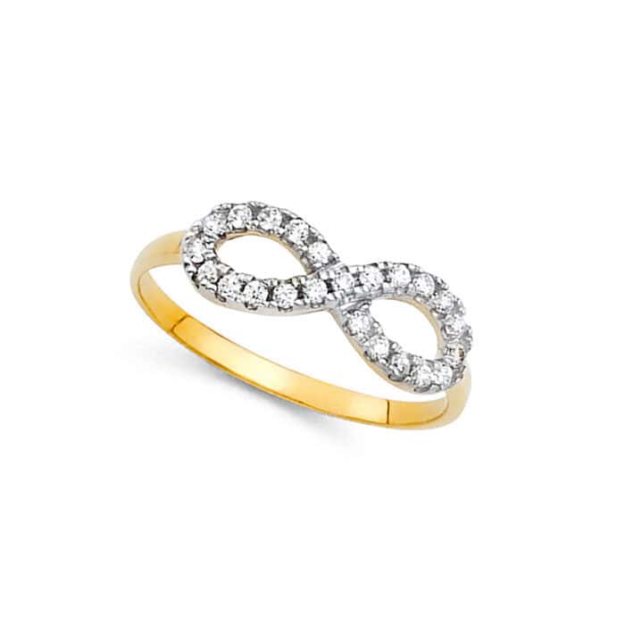 14K Yellow Gold Cubic Zirconia Fancy Ring - Image 2