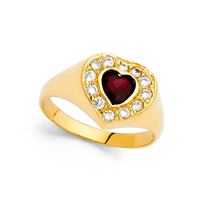 14K Yellow Gold Cubic Zirconia Fancy Ring - Image 2
